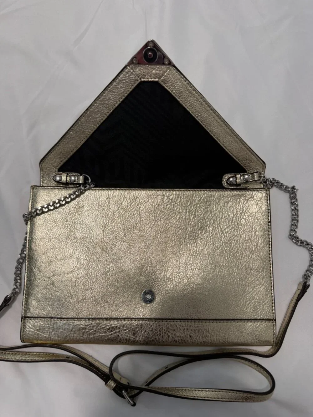 Rebecca Minkoff Gold Envelope Clutch / Cross Body Bag